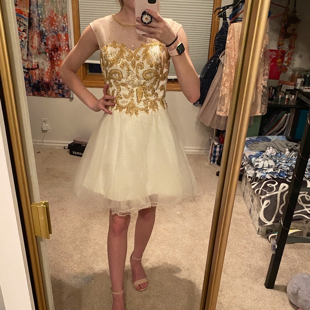 White and Gold Dress